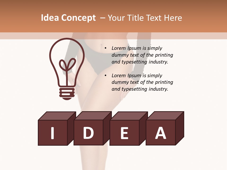Flirty White Full Length Shot PowerPoint Template
