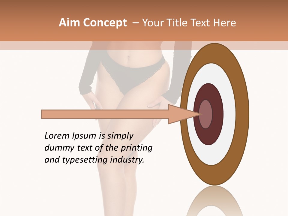 Flirty White Full Length Shot PowerPoint Template