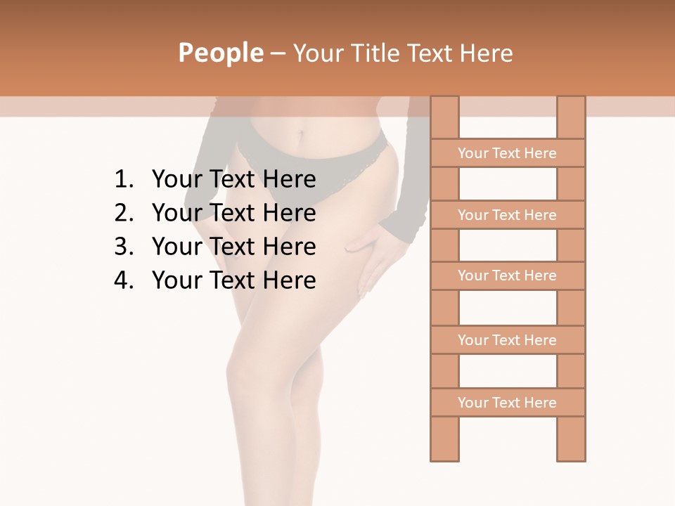 Flirty White Full Length Shot PowerPoint Template