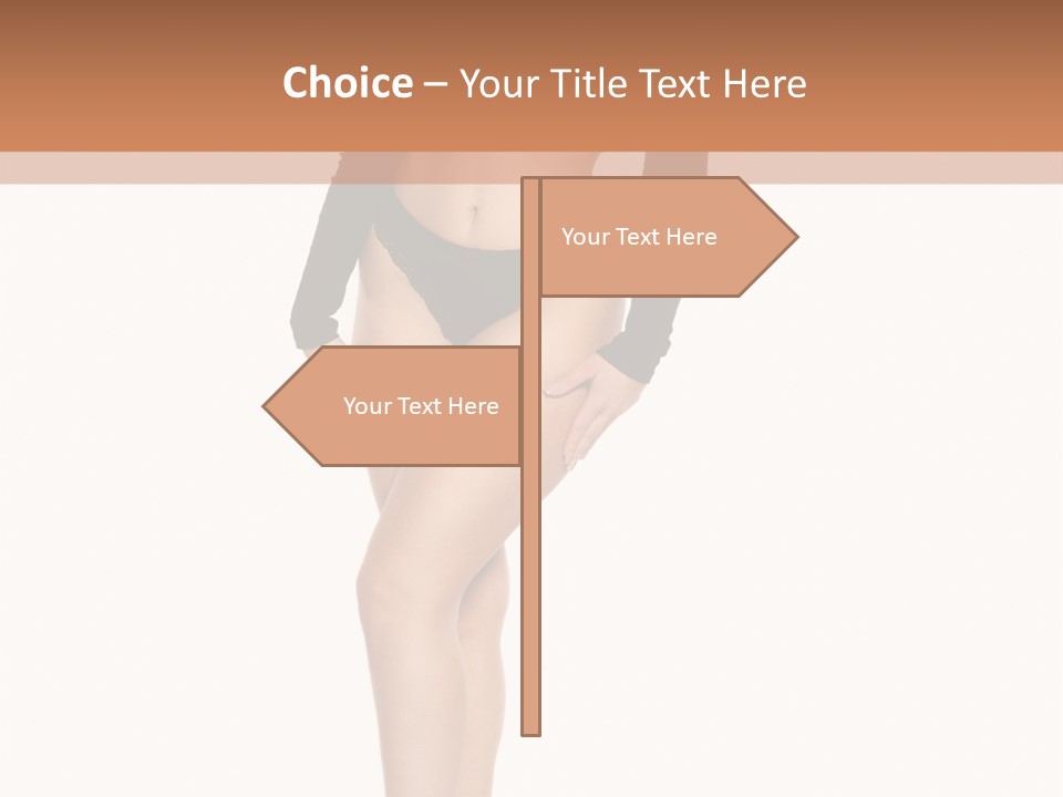 Flirty White Full Length Shot PowerPoint Template