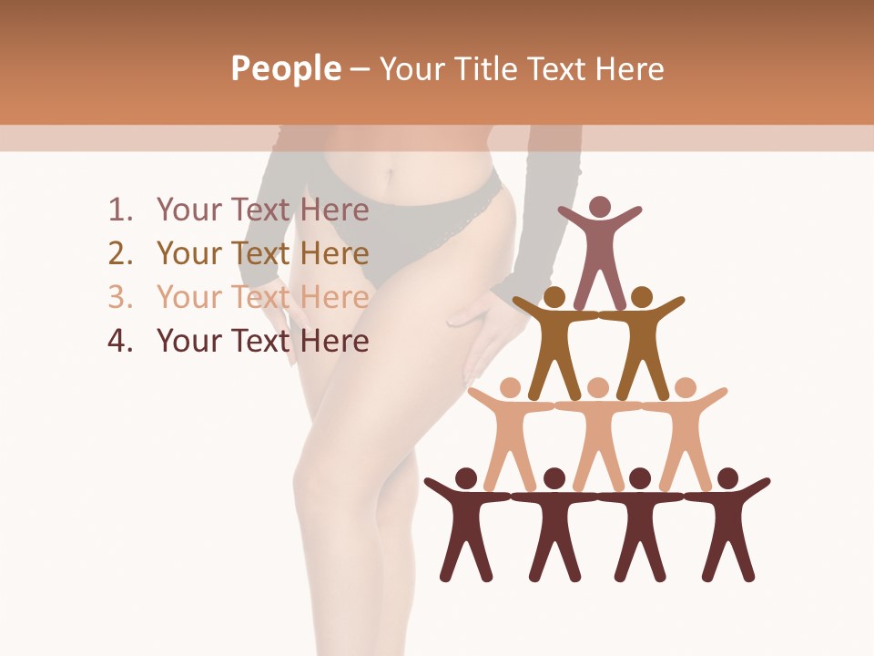 Flirty White Full Length Shot PowerPoint Template