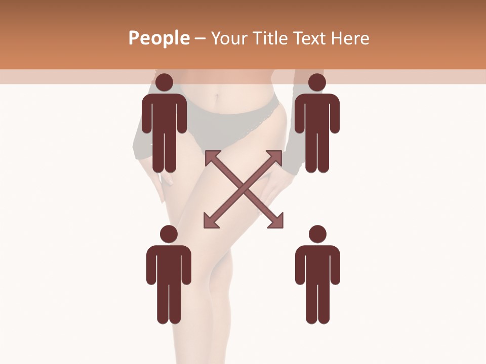 Flirty White Full Length Shot PowerPoint Template