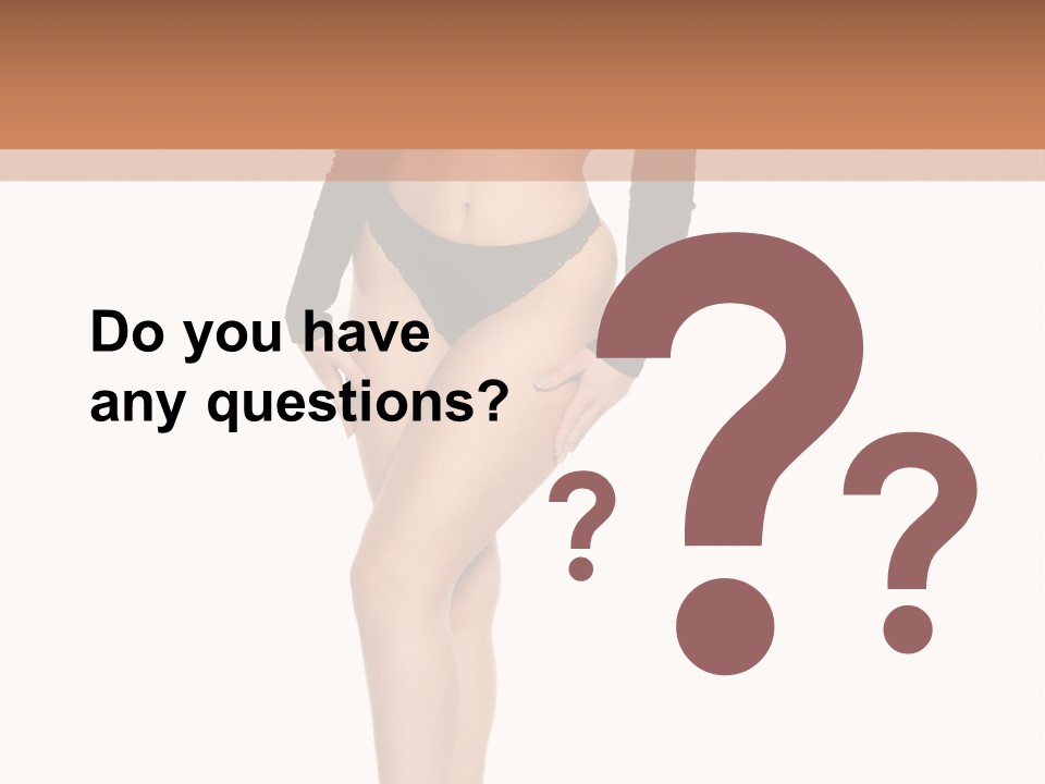 Flirty White Full Length Shot PowerPoint Template