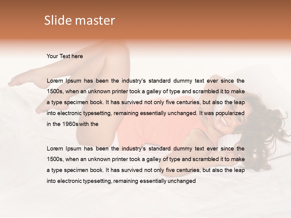 Knickers Attractive White Bed PowerPoint Template