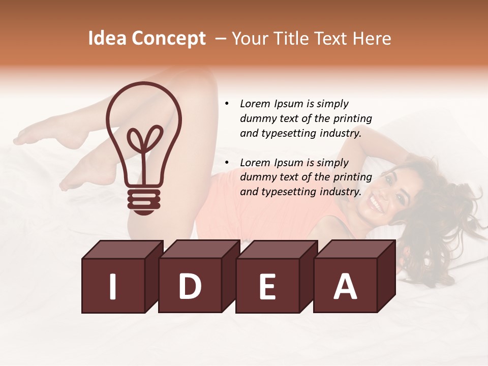 Knickers Attractive White Bed PowerPoint Template