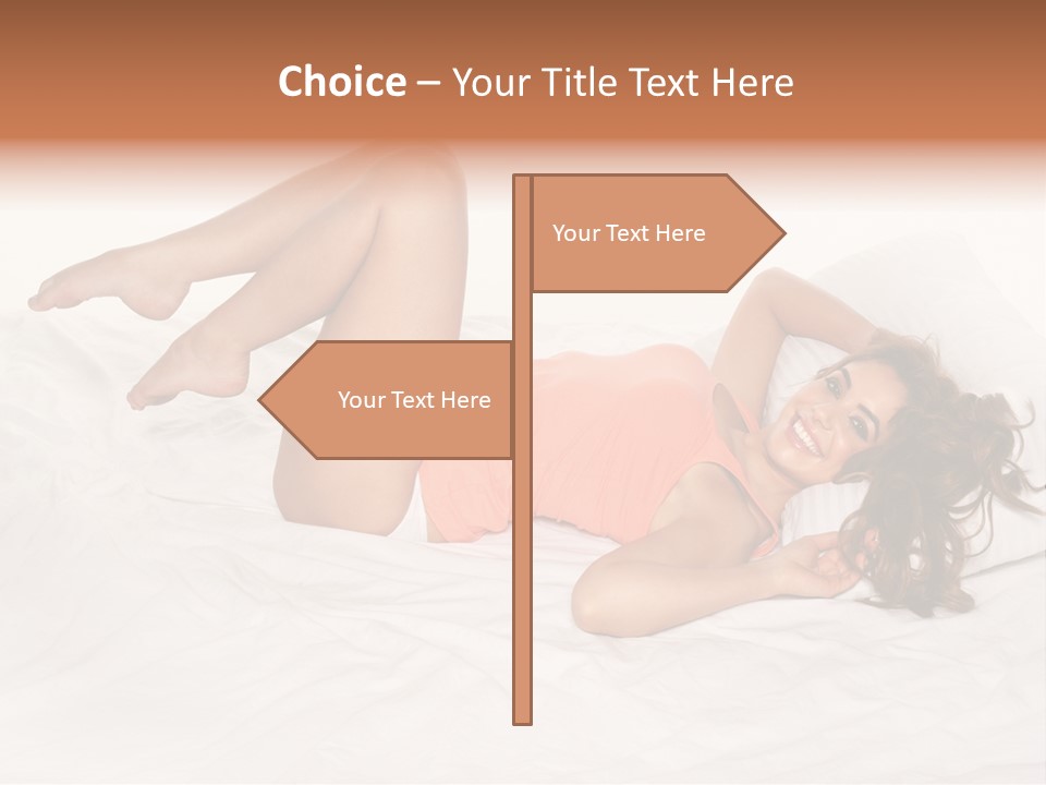 Knickers Attractive White Bed PowerPoint Template