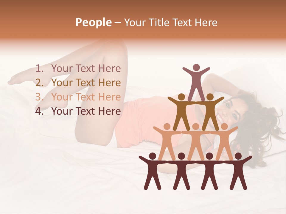 Knickers Attractive White Bed PowerPoint Template