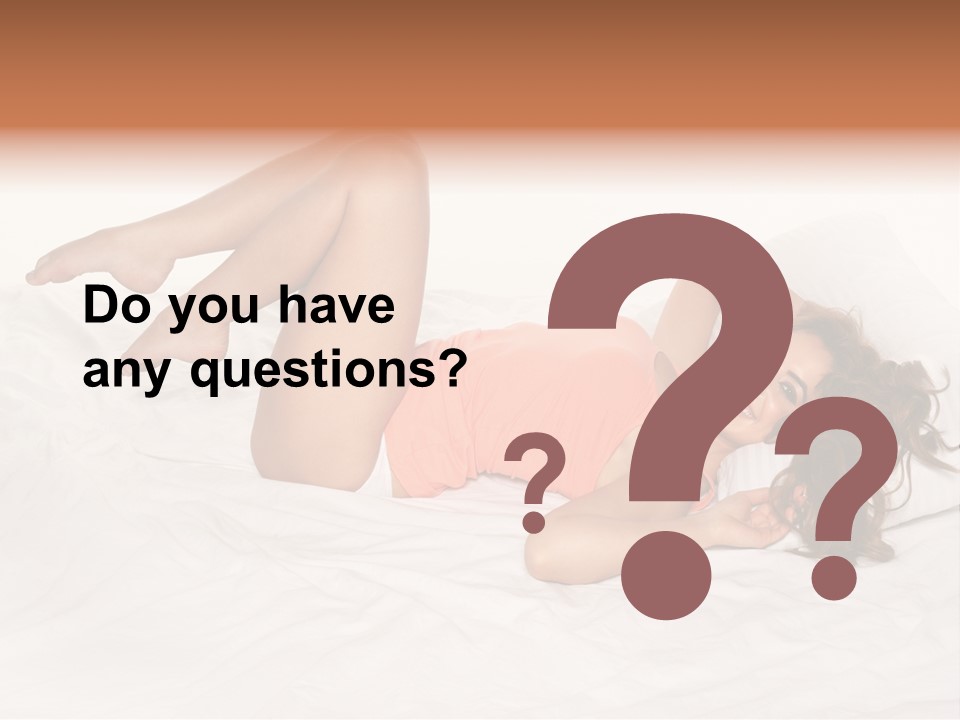 Knickers Attractive White Bed PowerPoint Template