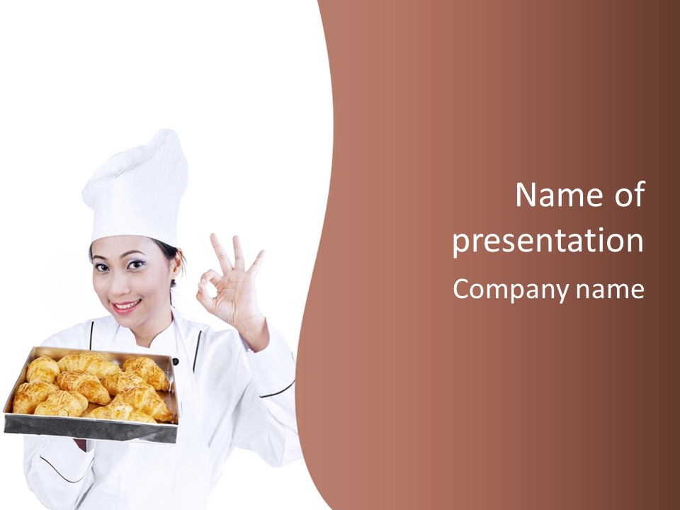 Holding Female Bread PowerPoint Template