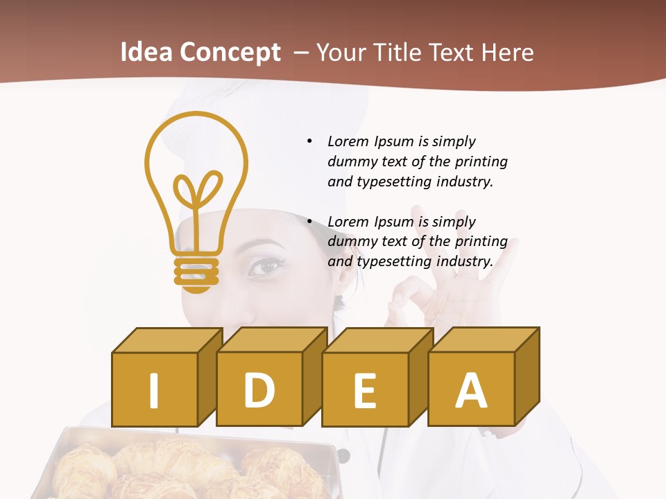 Holding Female Bread PowerPoint Template