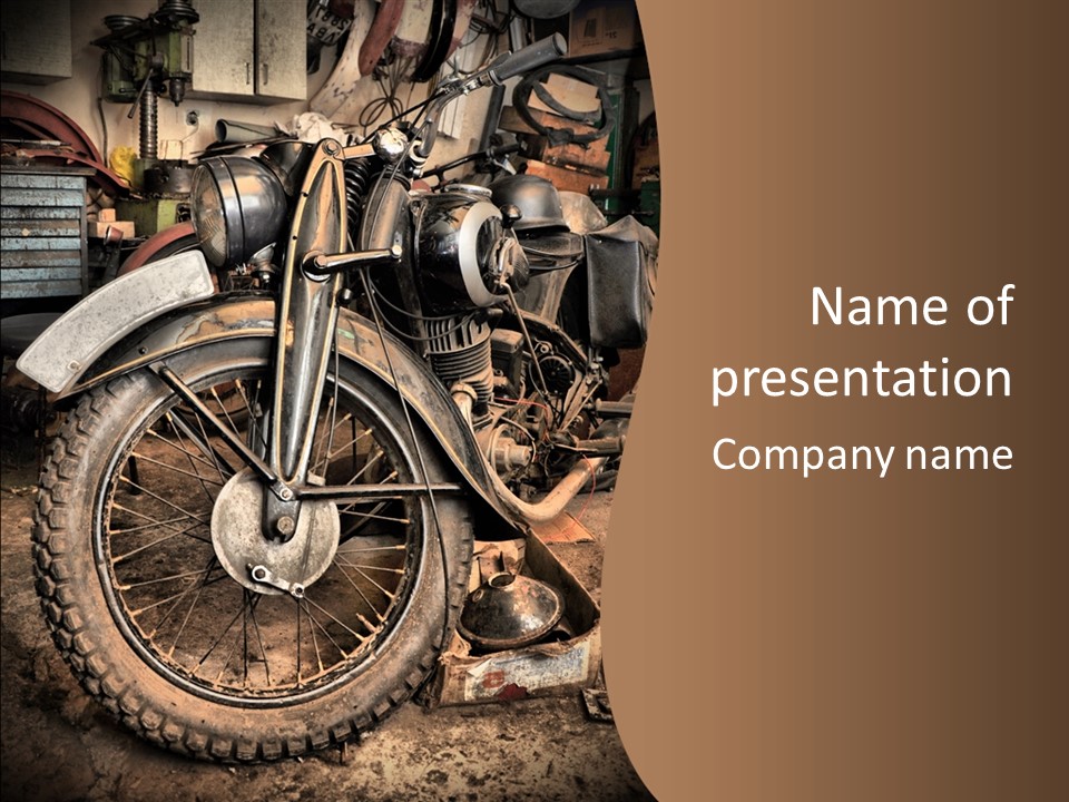 Steam Motorcycle Punk PowerPoint Template