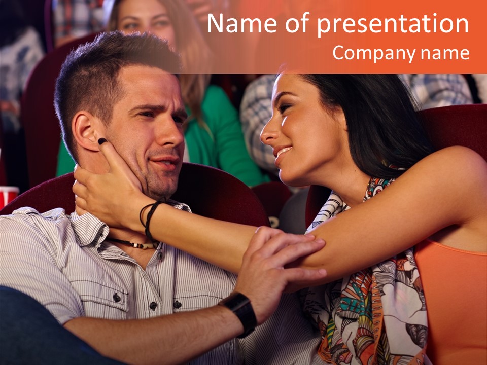 Movie Theater Hugging PowerPoint Template