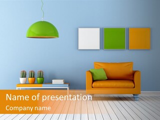 Colorful Indoor Livingroom PowerPoint Template