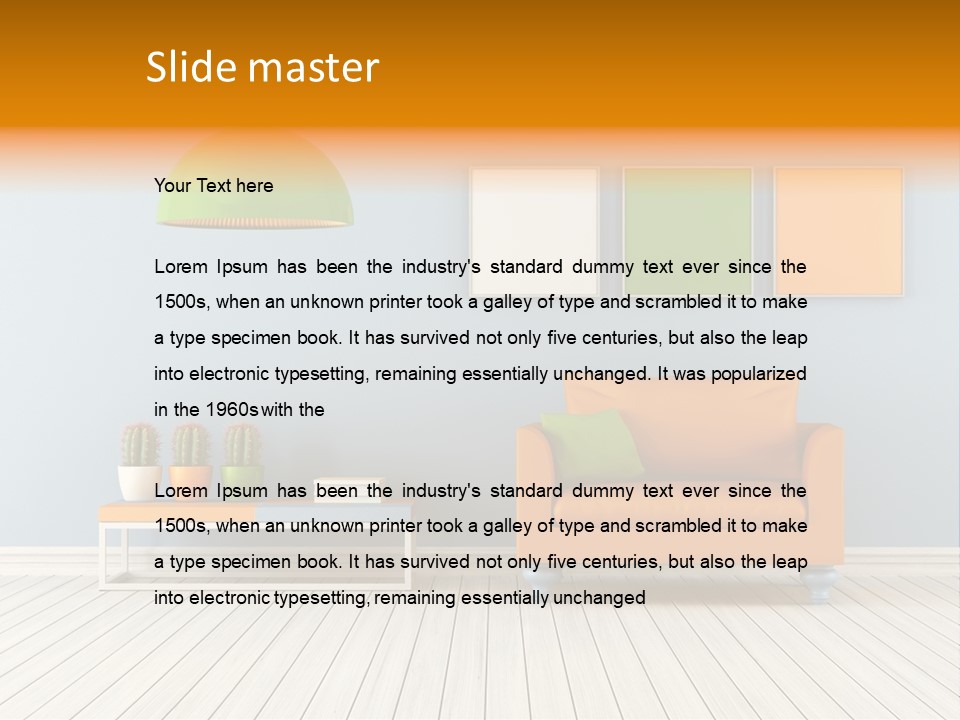 Colorful Indoor Livingroom PowerPoint Template