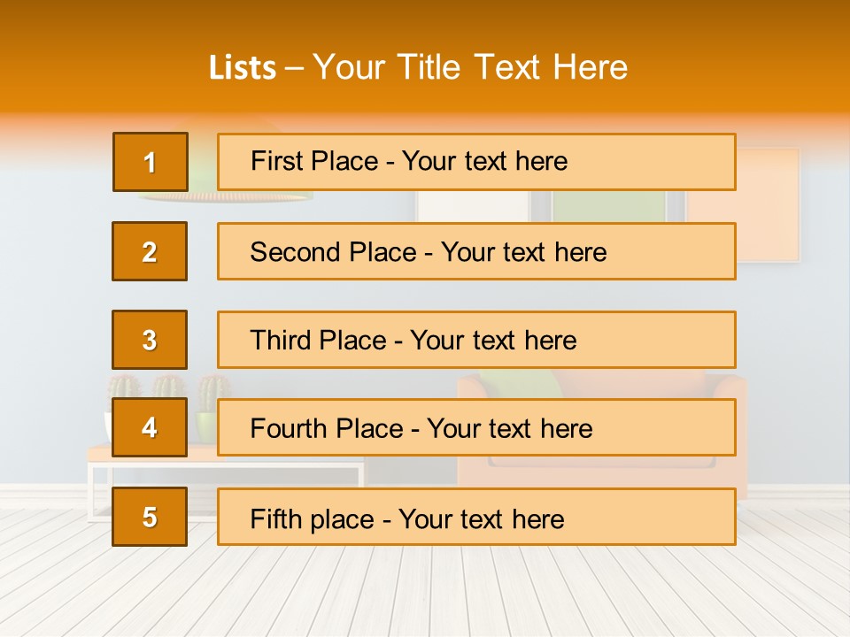 Colorful Indoor Livingroom PowerPoint Template