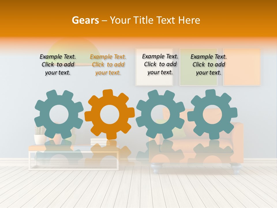 Colorful Indoor Livingroom PowerPoint Template