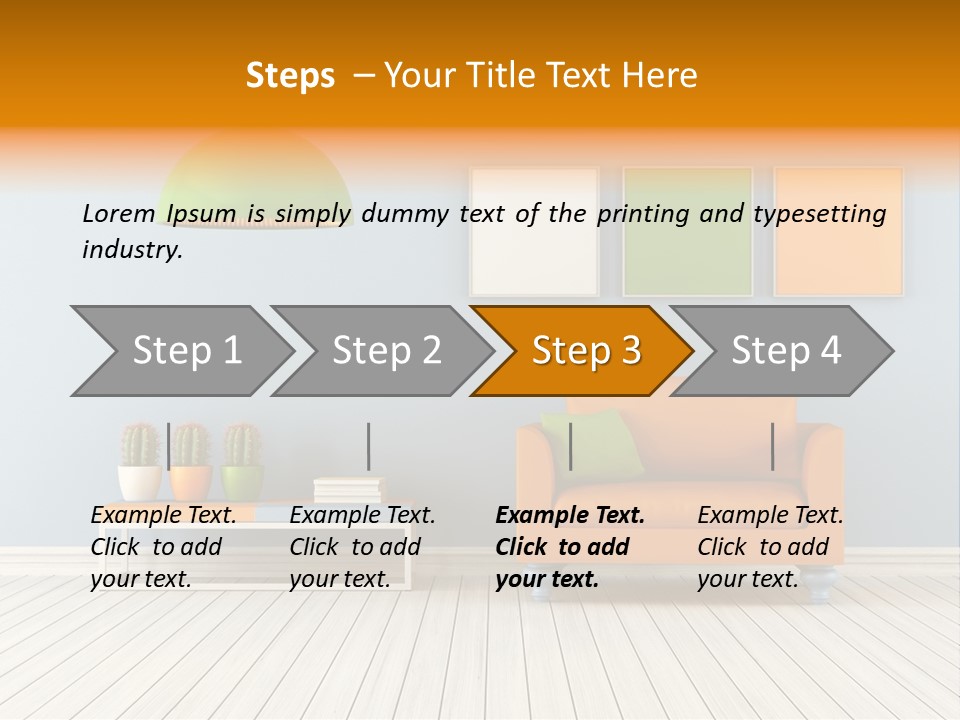 Colorful Indoor Livingroom PowerPoint Template