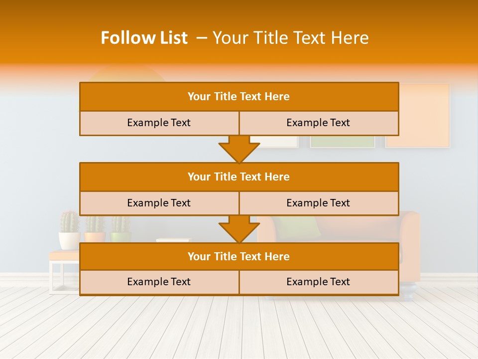 Colorful Indoor Livingroom PowerPoint Template