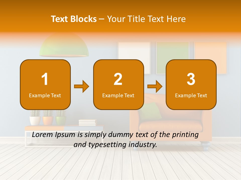 Colorful Indoor Livingroom PowerPoint Template