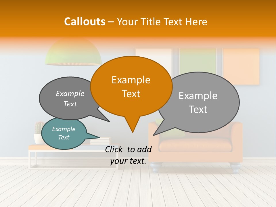 Colorful Indoor Livingroom PowerPoint Template