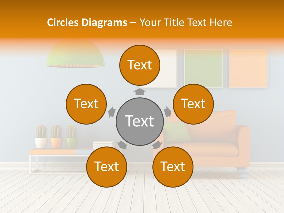 Colorful Indoor Livingroom PowerPoint Template