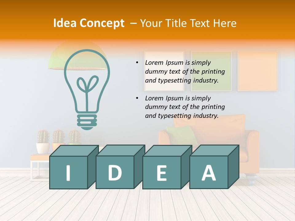 Colorful Indoor Livingroom PowerPoint Template