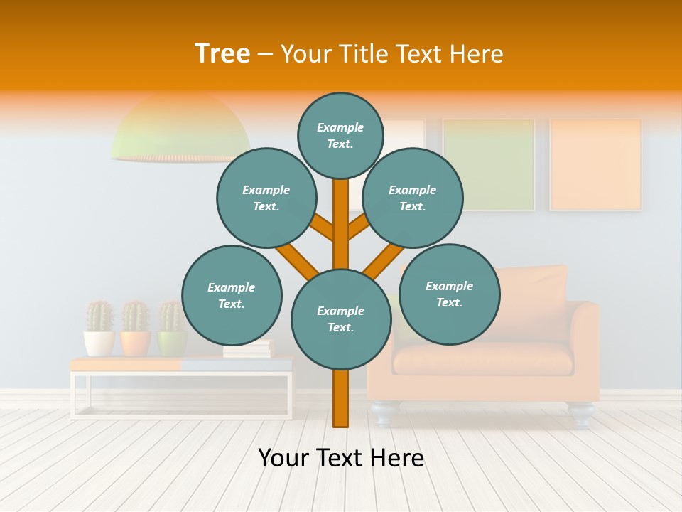 Colorful Indoor Livingroom PowerPoint Template
