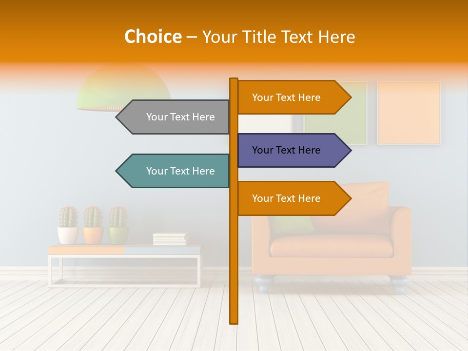 Colorful Indoor Livingroom PowerPoint Template