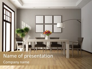 Window Furniture Dining PowerPoint Template