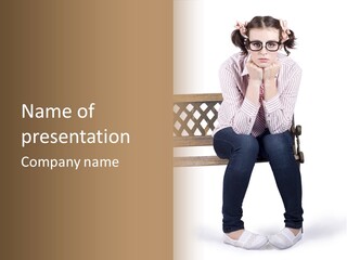 Pensive Glum Miserable PowerPoint Template