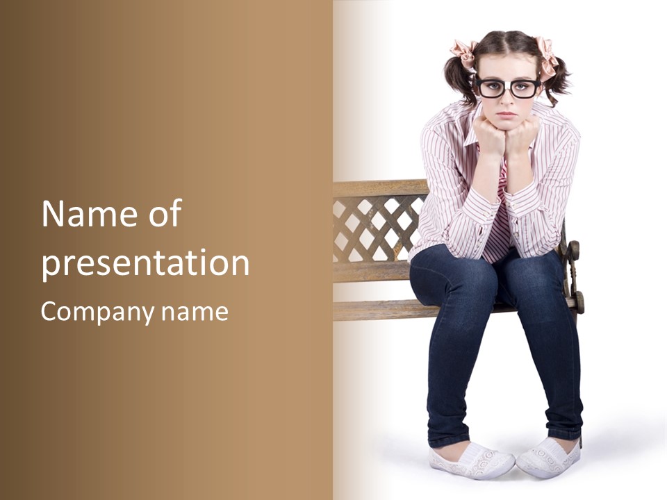 Pensive Glum Miserable PowerPoint Template