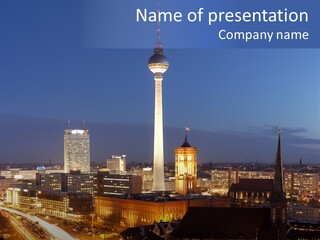 Road Tower Panorama PowerPoint Template