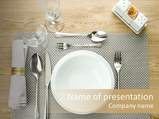 Nobody Ceramic Flatware PowerPoint Template