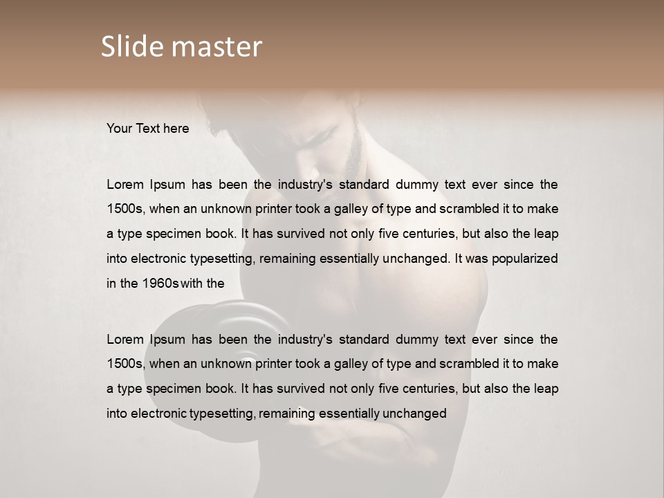 Man Boy Dumbbell PowerPoint Template
