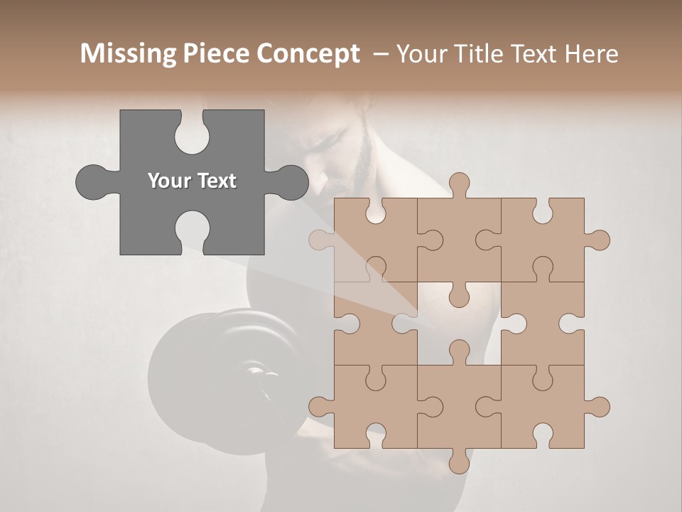 Man Boy Dumbbell PowerPoint Template