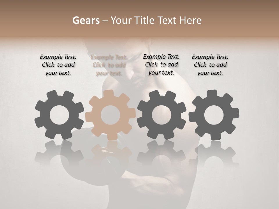 Man Boy Dumbbell PowerPoint Template