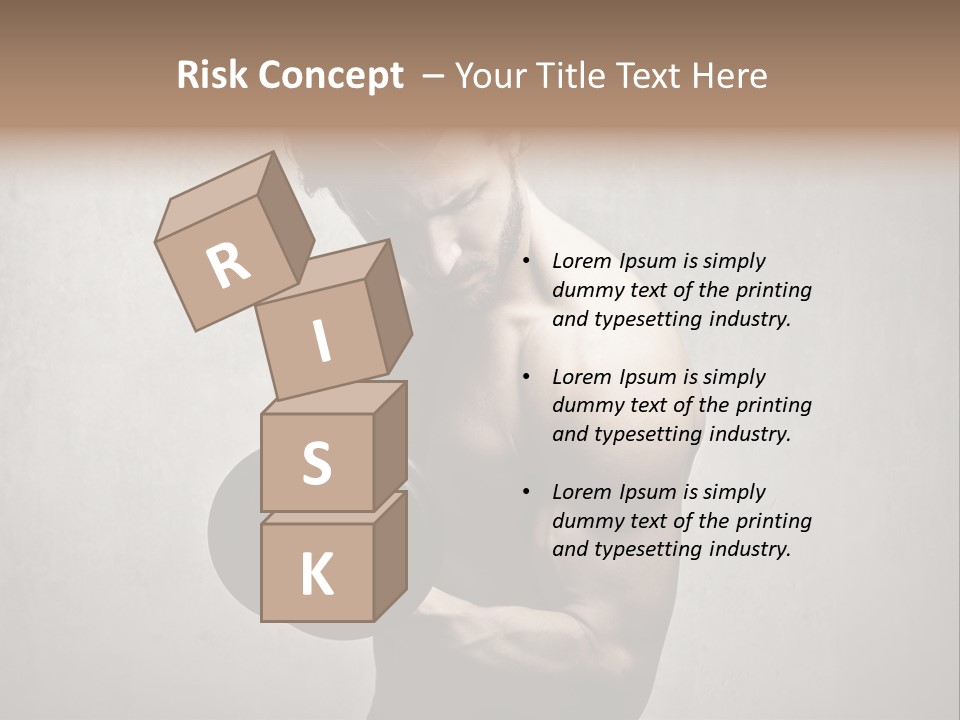 Man Boy Dumbbell PowerPoint Template