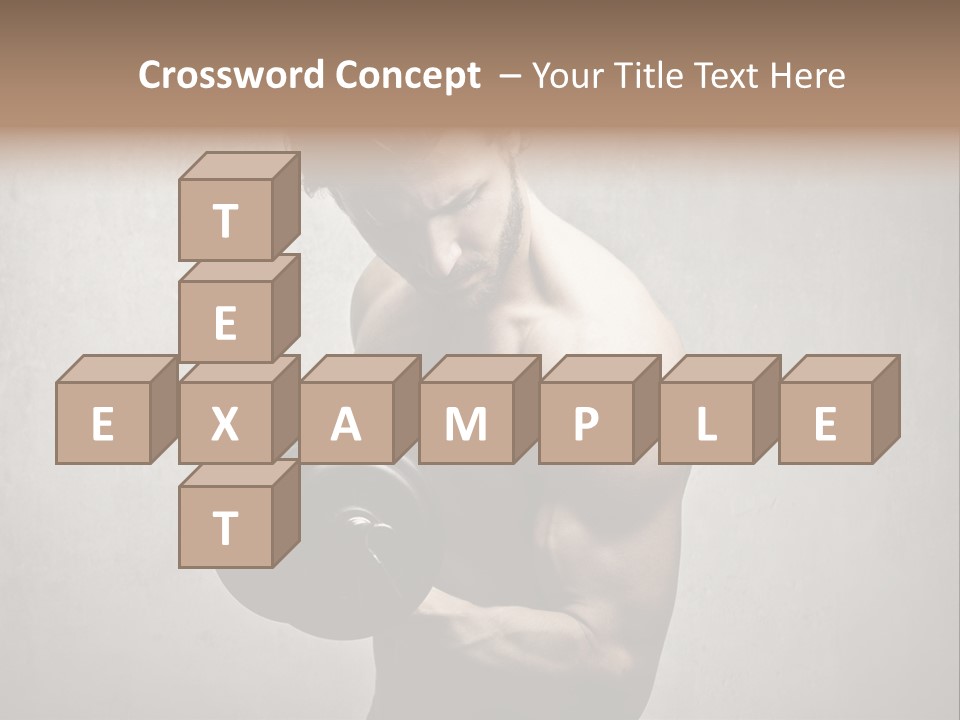 Man Boy Dumbbell PowerPoint Template