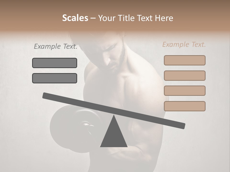 Man Boy Dumbbell PowerPoint Template