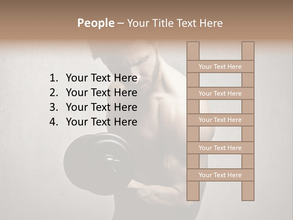 Man Boy Dumbbell PowerPoint Template
