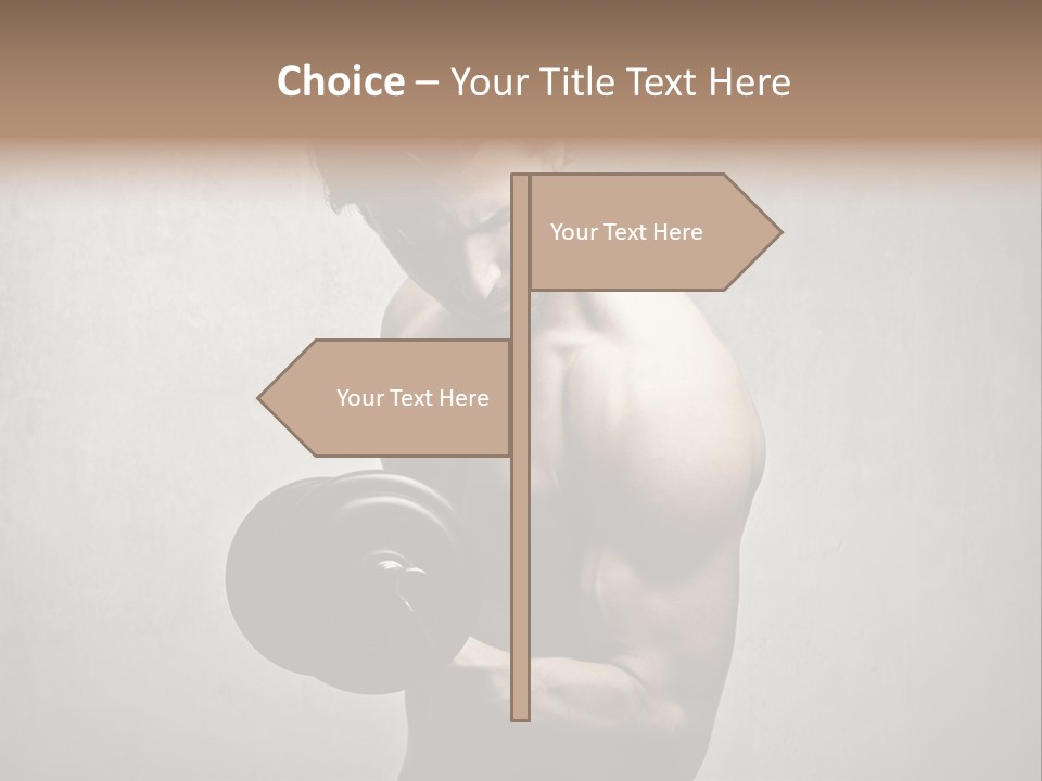 Man Boy Dumbbell PowerPoint Template