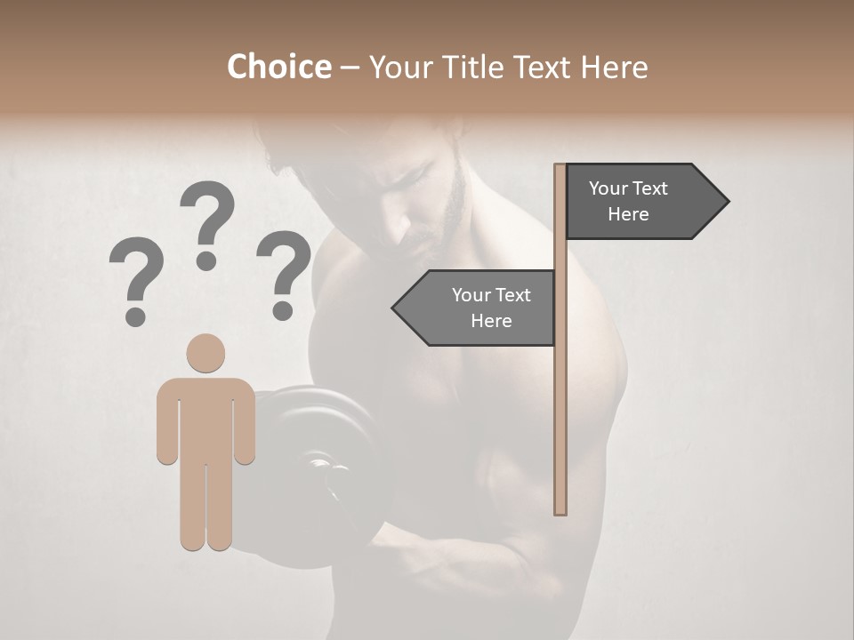Man Boy Dumbbell PowerPoint Template