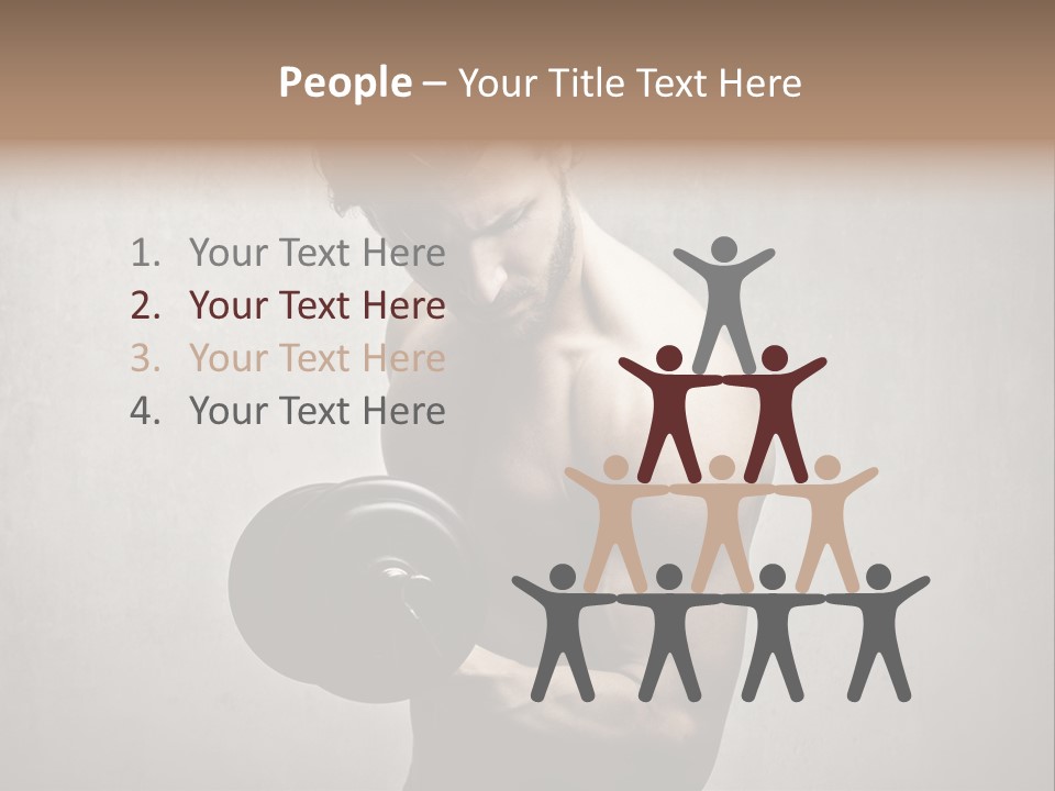 Man Boy Dumbbell PowerPoint Template