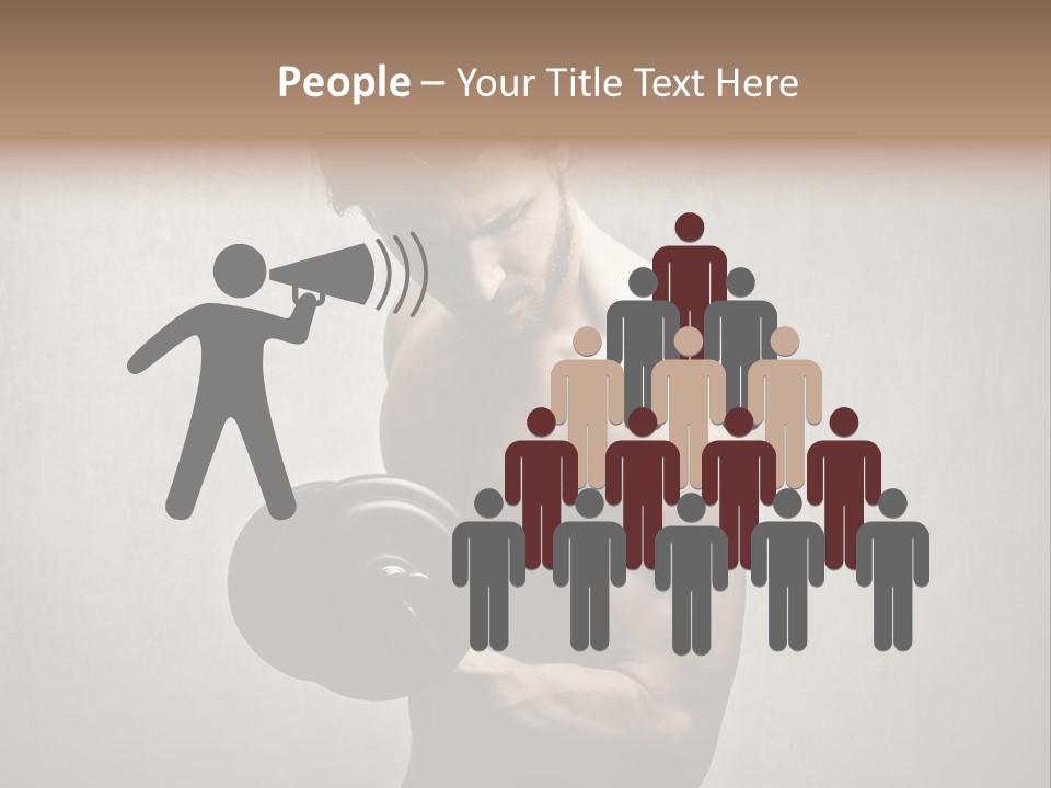 Man Boy Dumbbell PowerPoint Template