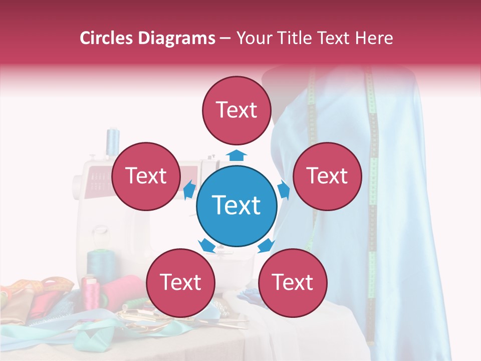 Multi Colour Dress Spool PowerPoint Template