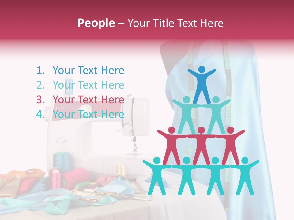 Multi Colour Dress Spool PowerPoint Template