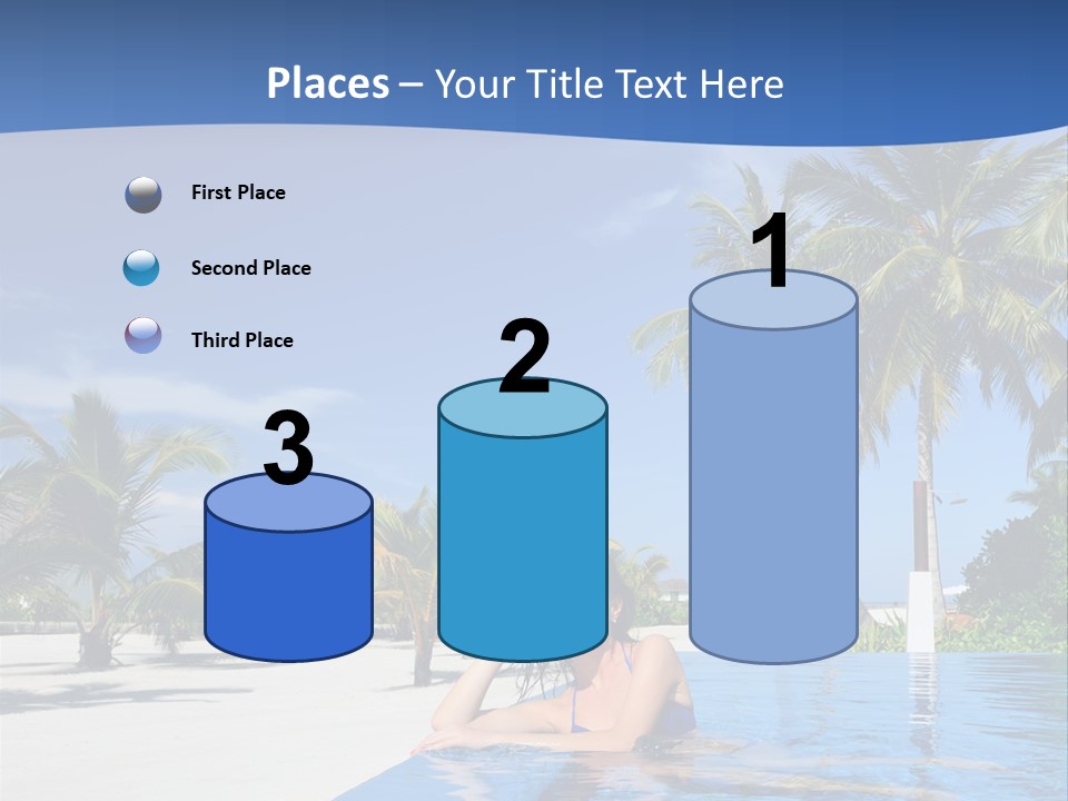 Sunbath Blue Poolside PowerPoint Template