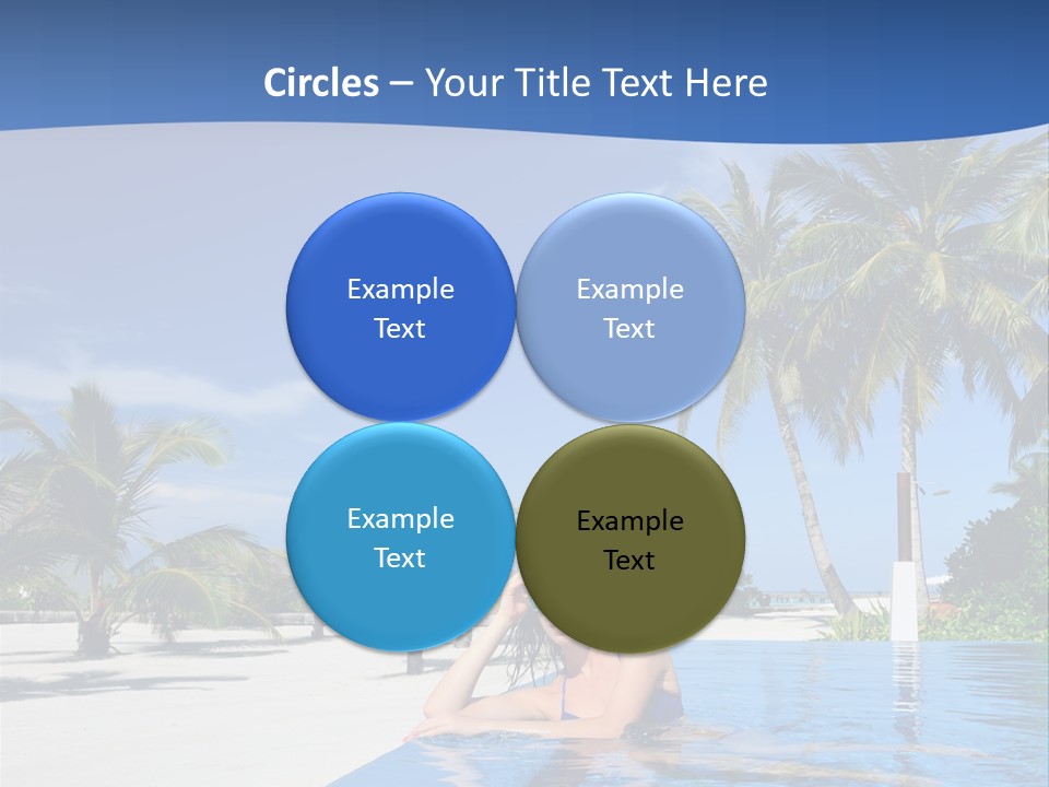 Sunbath Blue Poolside PowerPoint Template