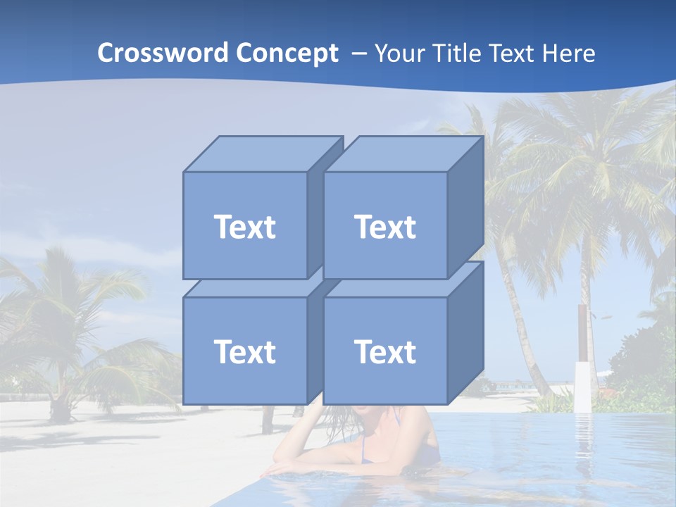 Sunbath Blue Poolside PowerPoint Template