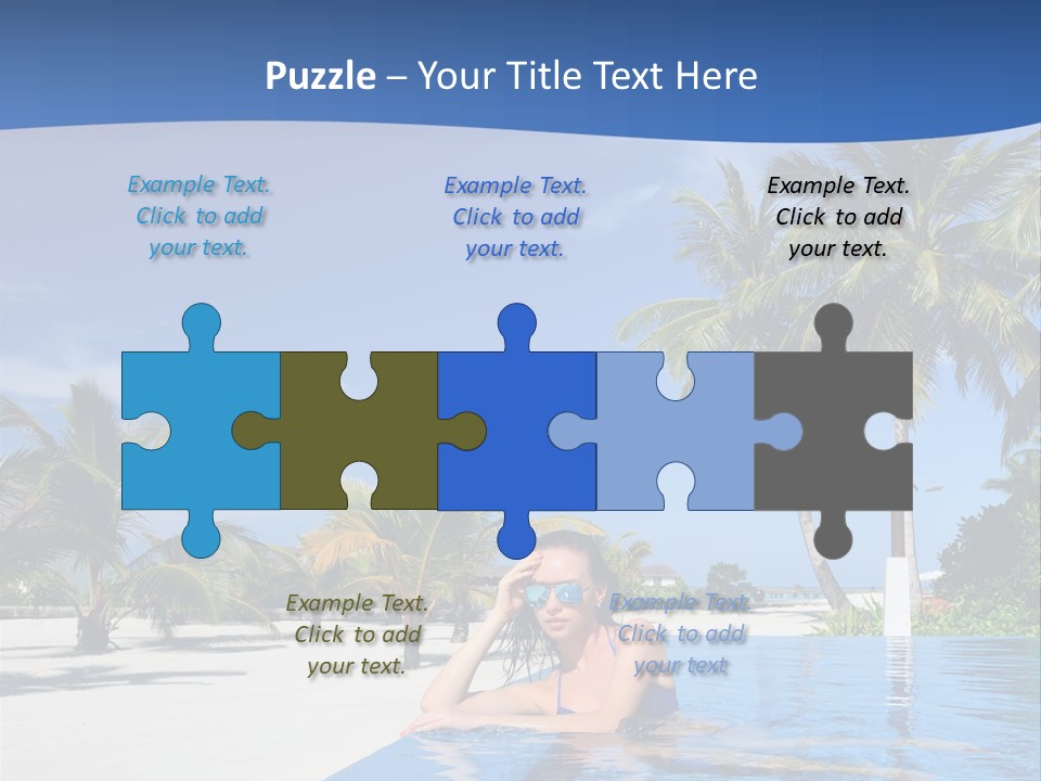 Sunbath Blue Poolside PowerPoint Template